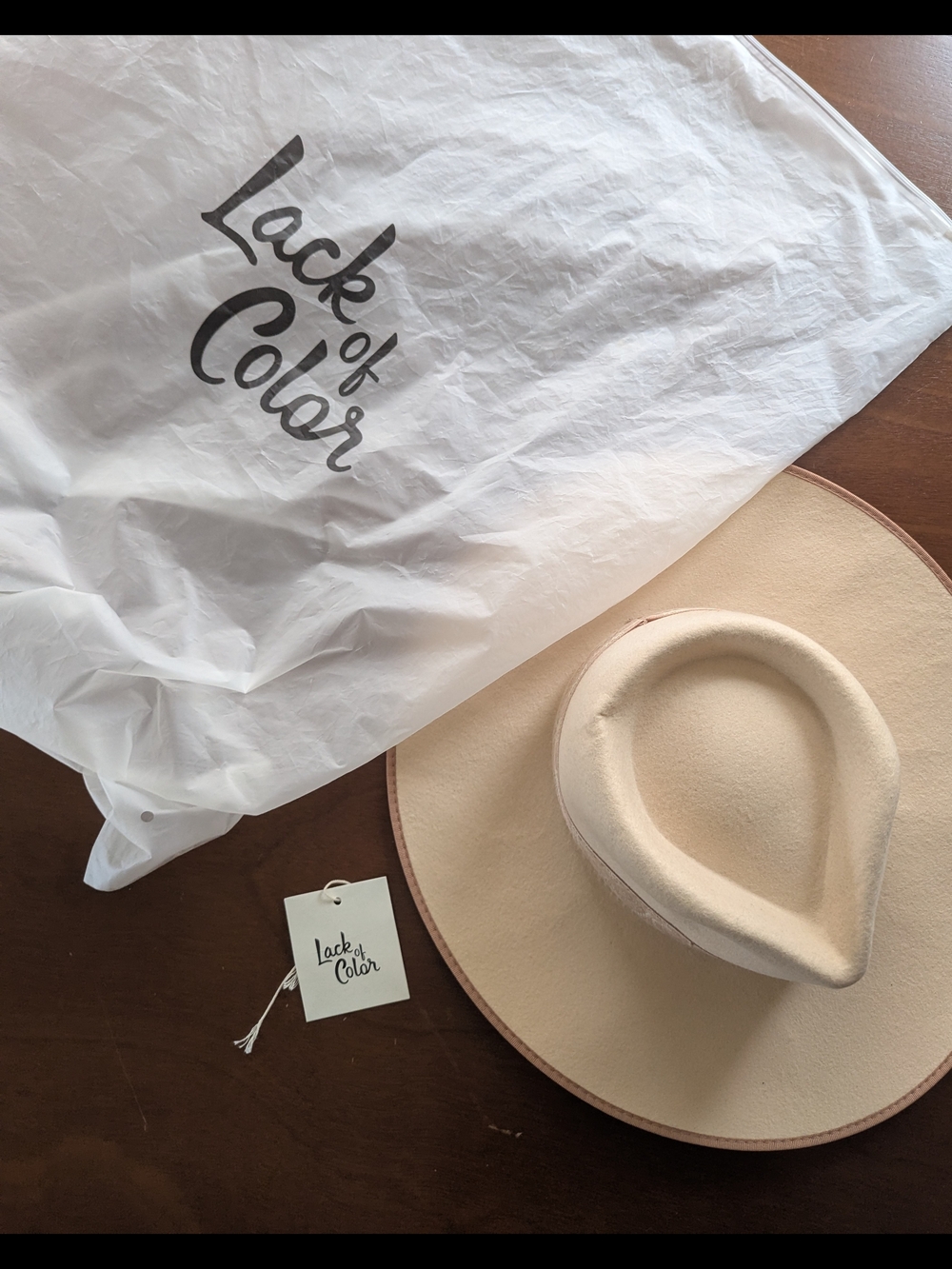 Lack of Color Wide Brim Cream Felt Hat